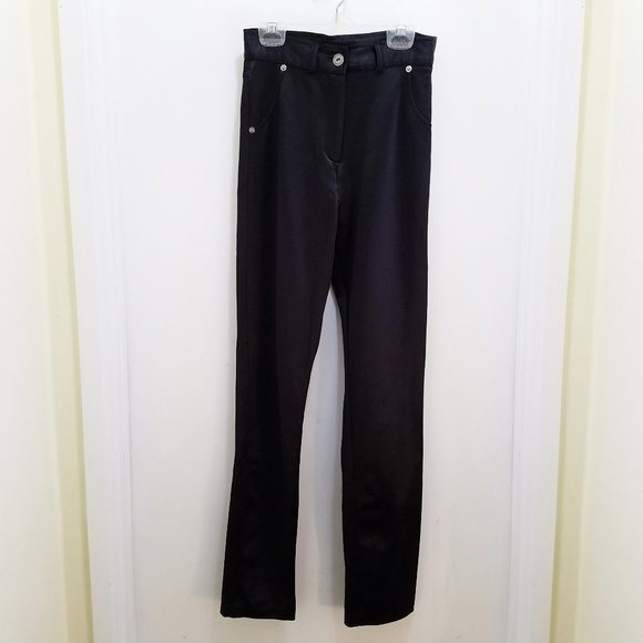 J.I.T. Vintage 90's Satin Stretch Pants Black - Picture 2 of 5